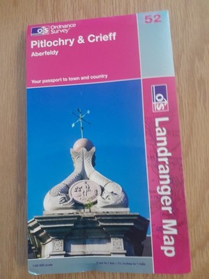 Pitlochry to Crieff: Sheet 52 OS Landranger  Ordnance Survey map