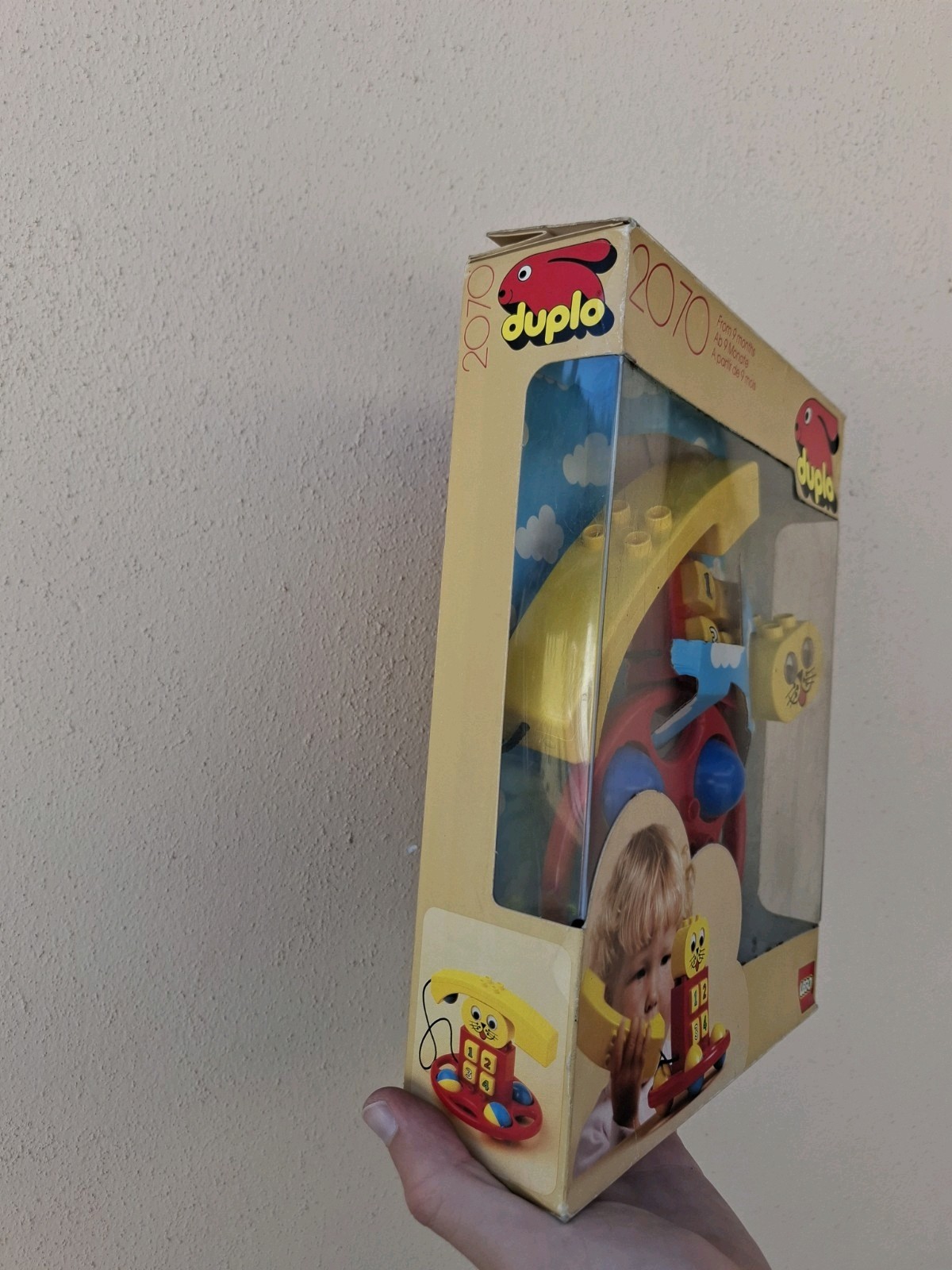 LEGO DUPLO 2070 Telephone Rattle Phone Vintage Baby Toy Anni 80 New foto 2