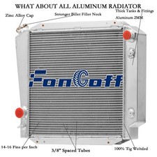 For 1966-77 Ford Bronco Standard Cab Pickup 4.7L/4.9L V8 4 Row Aluminum Radiator