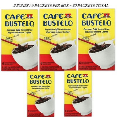 30 Single Serve Packets of Cafe Bustelo ~  Instant Espresso Coffee ~