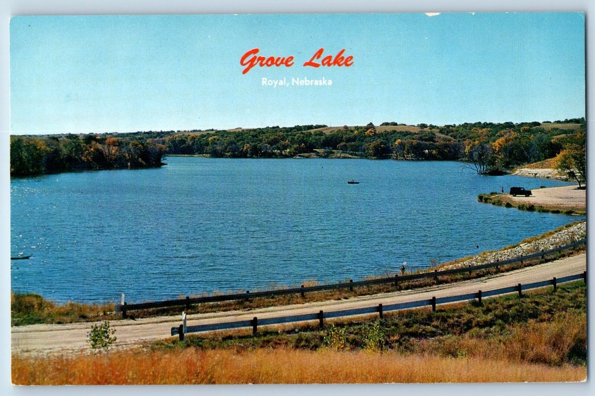 Royal Nebraska Postcard Grove Lake Verdigre Creek Trout Fishing