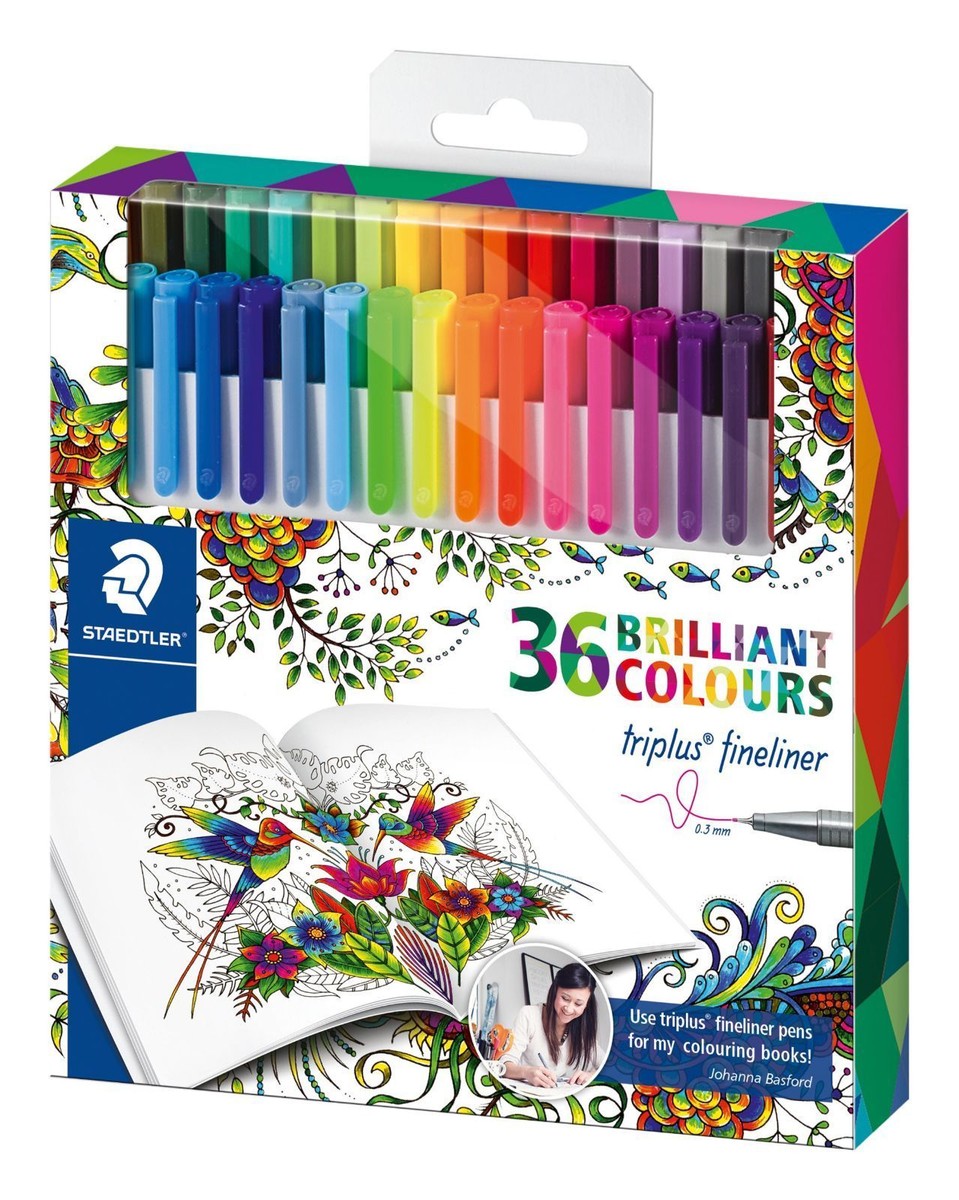 Staedtler Triplus Fineliners Exclusive Johanna Basford 36 Colour Box - Main Image