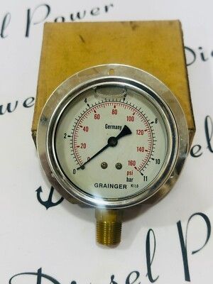 #ad GRAINGER KI 1.6 PRESSURE GAUGE 0 11 BAR $169.99