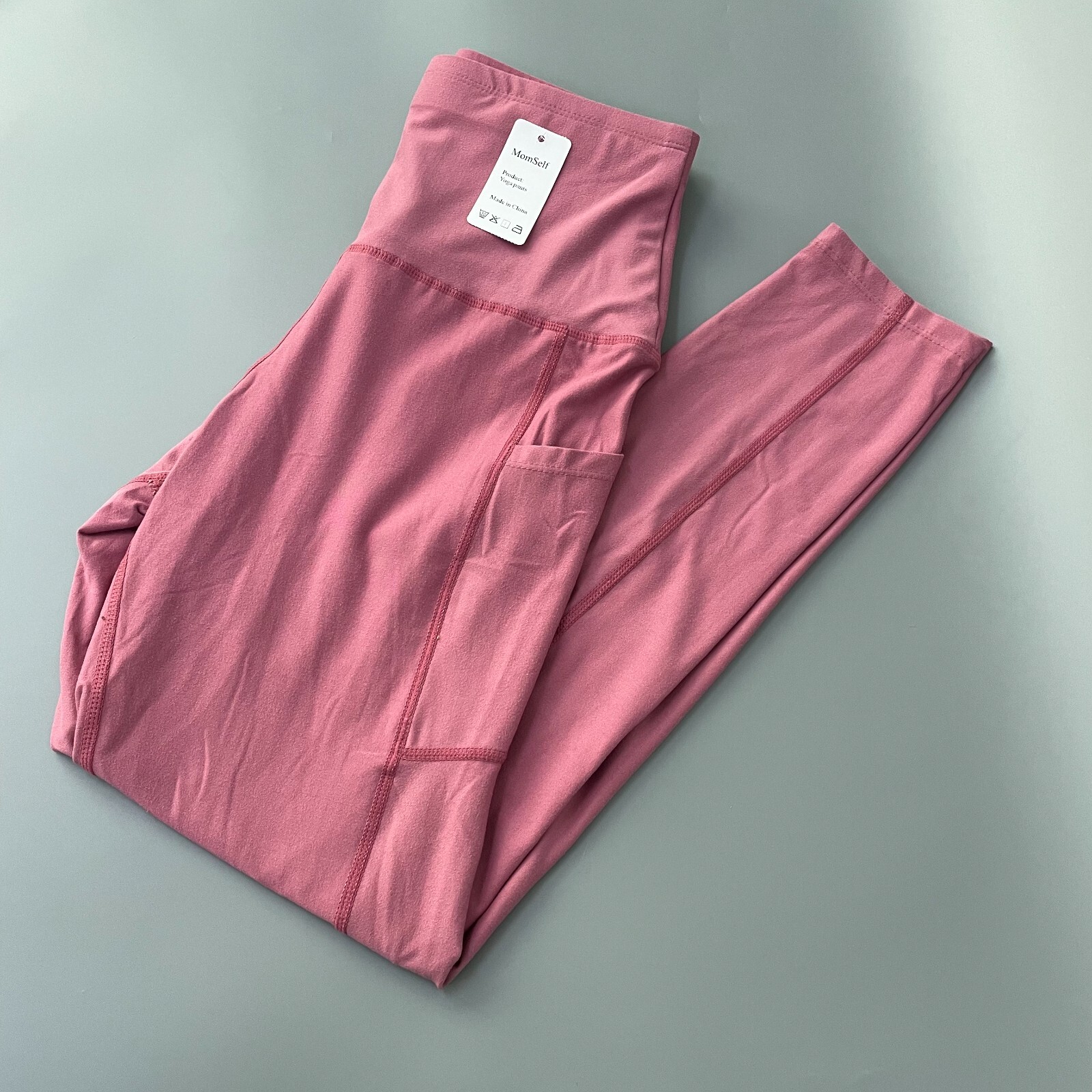 MomSelf High Waisted Yoga Pants with 4-Way Stretch Tummy Control and Pockets