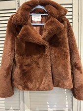 Frame Faux Fur Brown Jacket Size Small Rrp £450 - Worn Twice