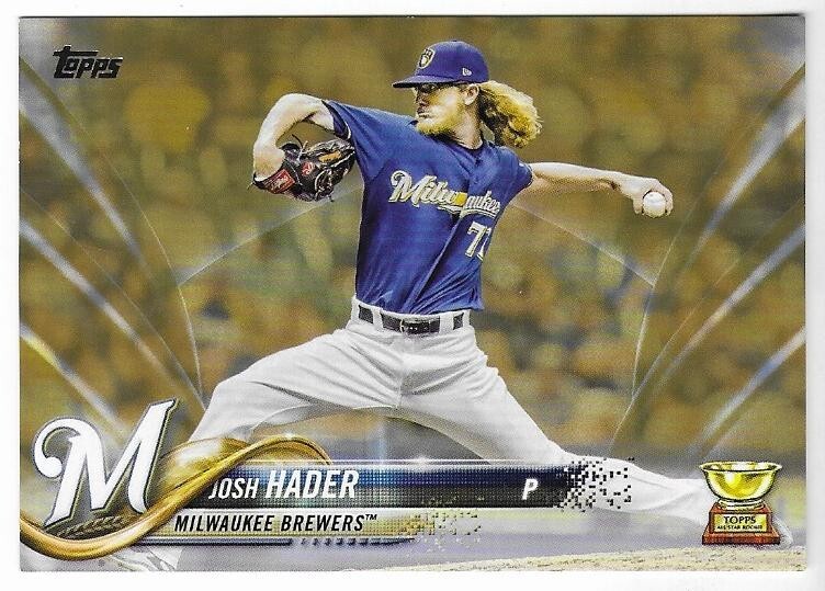 Josh Hader 2018 TOPPS SERIES TWO MLB GOLD BORDER PARALLEL CARD #357 Brewers SP