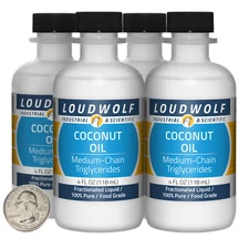 Coconut Oil / 16 Fl Oz / 4 Bottles / 100% Pure Food Grade / Fractionated Liquid