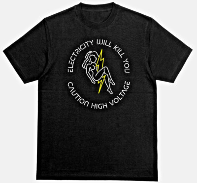 Lineman Electrical Worker High Voltage T-shirt Unisex 100% Cotton Black