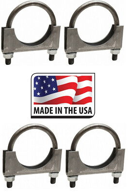 (4) 1-1/2'' Heavy Duty Muffler Clamp GM Style Nickson 3/8 U BOLT MADE IN USA