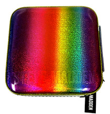 STEVE MADDEN RAINBOW PATTERN,PLASTIC,VELVET INTERIOR,TRAVEL JEWELRY BOX HOLDER