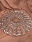Vintage Pressed Glass Wedding Cake Plate Footed Pedestal Scalloped Platter 14"