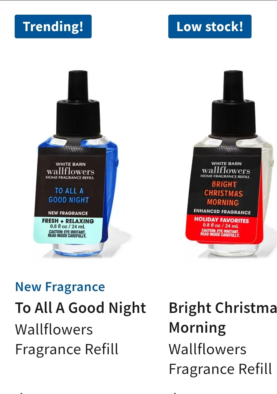 Bath & Body Works Wallflowers Essential Oil Fragrance Refill Bulbs