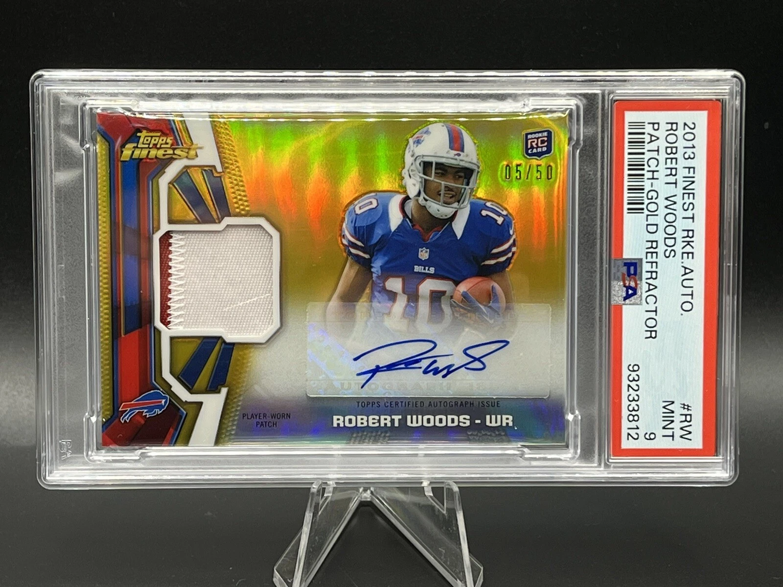Robert Woods Finest Rookie Autograph Patch #RW Gold Refractor