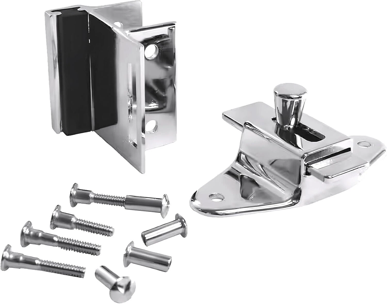 91-4a Slide Latch and Keeper Set Chrome Plated Restroom Partition Door