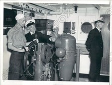 1939 Guardia Costera de los Estados Unidos Cadete Barco de Entrenamiento SS American Seaman Bridge Foto de Prensa