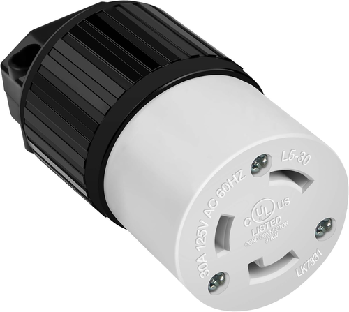 NEMA L5-30R Locking Connector for Generator, Twist Lock Female Plug, 30 Amp, 125