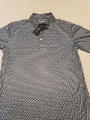 Walter Hagen Essentials Men's Navy Blue Oval Design Golf Polo Shirt Size Small | eBay