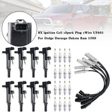 8X lgnition Coil +Spark Plug +Wire UF601 Pour Dodge Durango Dakota Ram 1500 ·