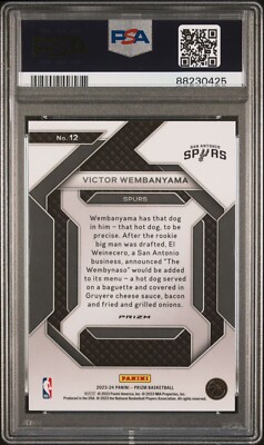 Rare PSA 10 Victor Wembanyama 2023-24 Panini Prizm Emergent GREEN