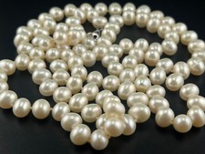Stunning 36 inch Freshwater Pearl Necklace with 925 Silver Clasp