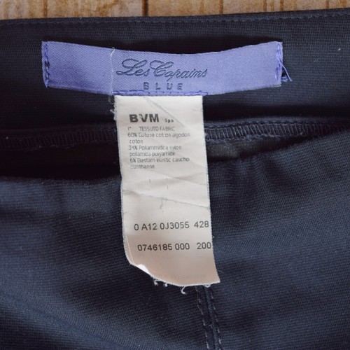 LES COPAINS BLUE Navy Slim Straight Topstitch Pants Ankle IT 44 8 US - Picture 3 of 9