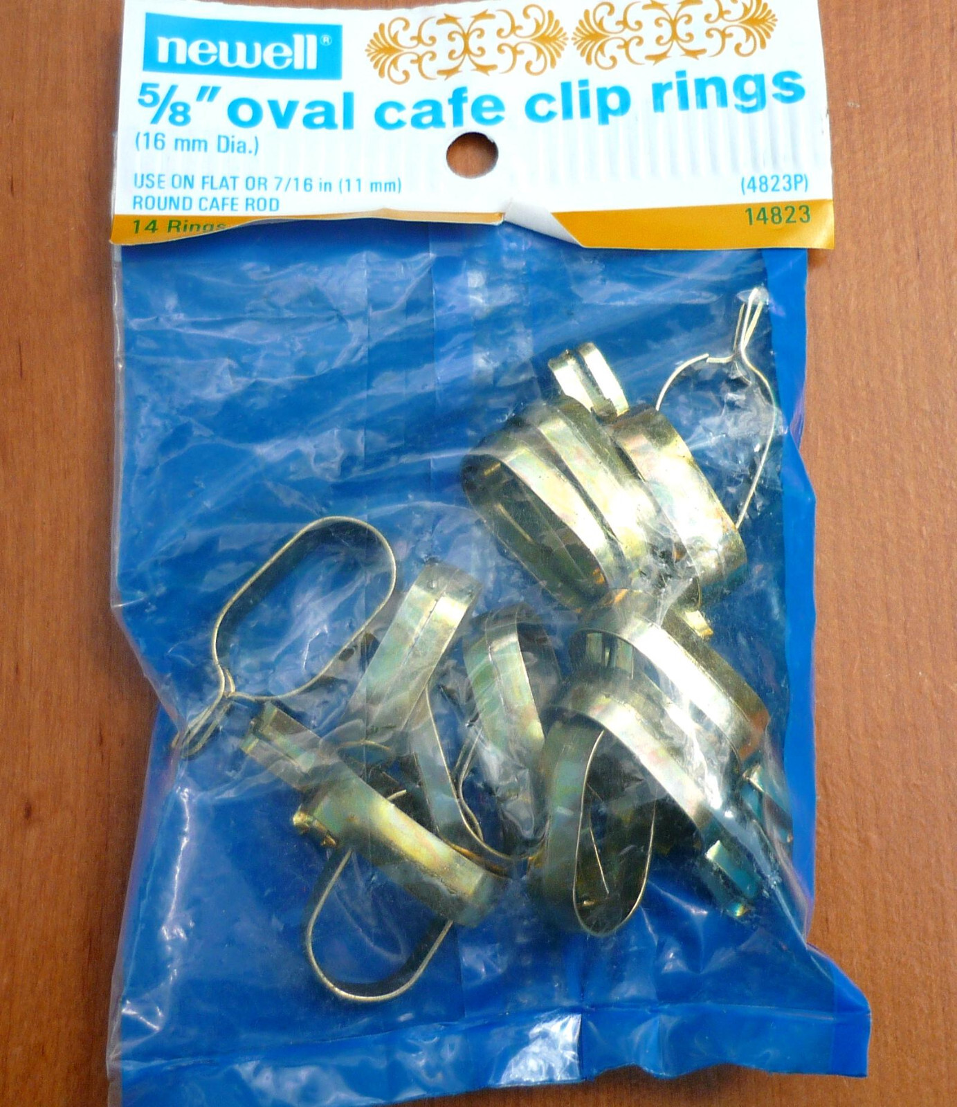 (14) Vintage Newell Brass Finish 5/8" Oval Oblong ClipOn Cafe Curtain