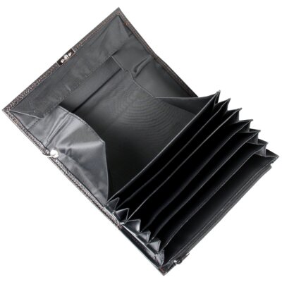 Kellnerbörse Taxigeldbörse Scheintasche Geldtasche Portmonee Vegan PVC Schwarz