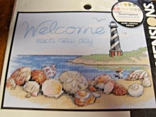 NEW Dimensions  Cross Stitch Kit 7" X 5" WELCOME EACH NEW DAY #65032 Lighthouse