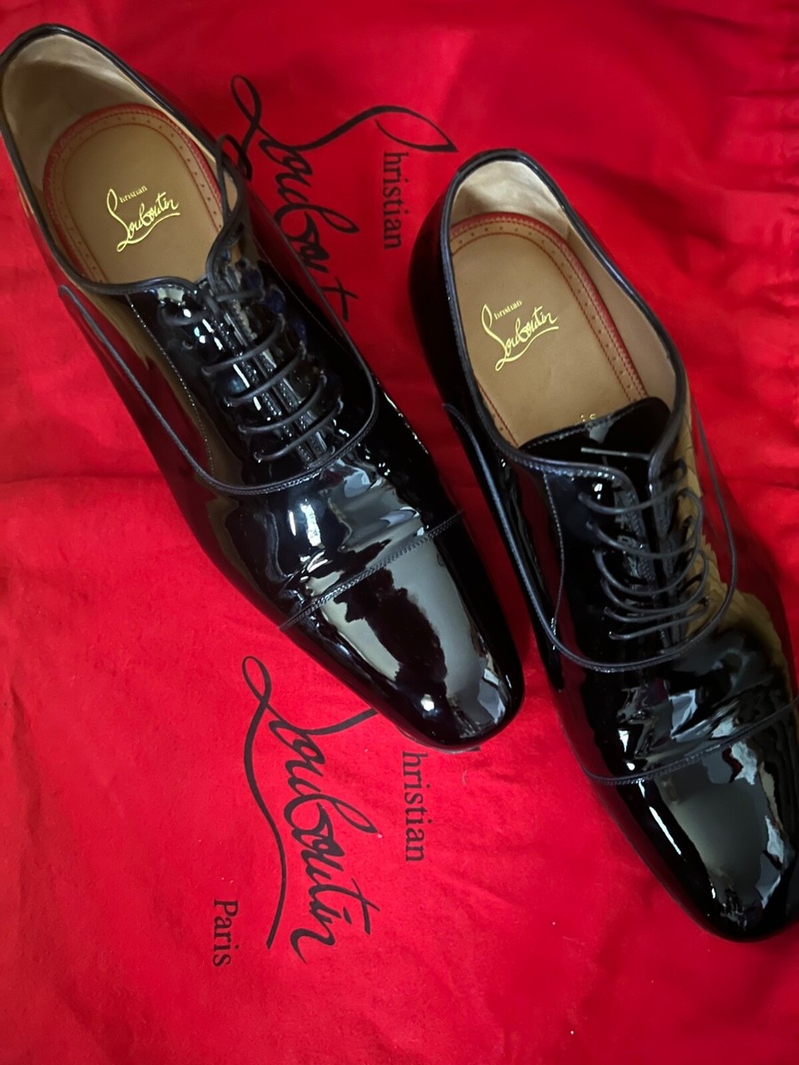 Christian Louboutin Black Patient Leather mens Dress shoes Christian Louboutin Black Patient Leather mens Dress shoes