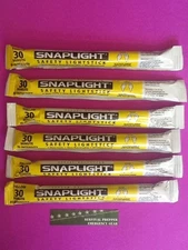 6 Yellow Cyalume Emergency LightSticks 30 Min Hi Intensity Prepper Survival 2022
