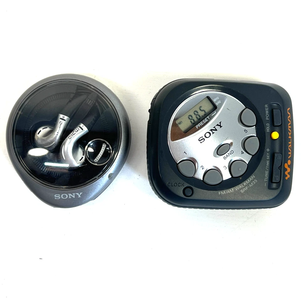 Sony FM/AM Radio Walkman SRF-M35 Vintage & Sony Earphones