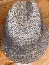 VINTAGE PENDLETON 100 WOOL BROWN HERRINGBONE MEN'S FEDORA BUCKET HAT SZ M