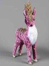 Figura renna natalizia 35 cm centrotavola bordeaux finestra da tavolo decorazione natalizia