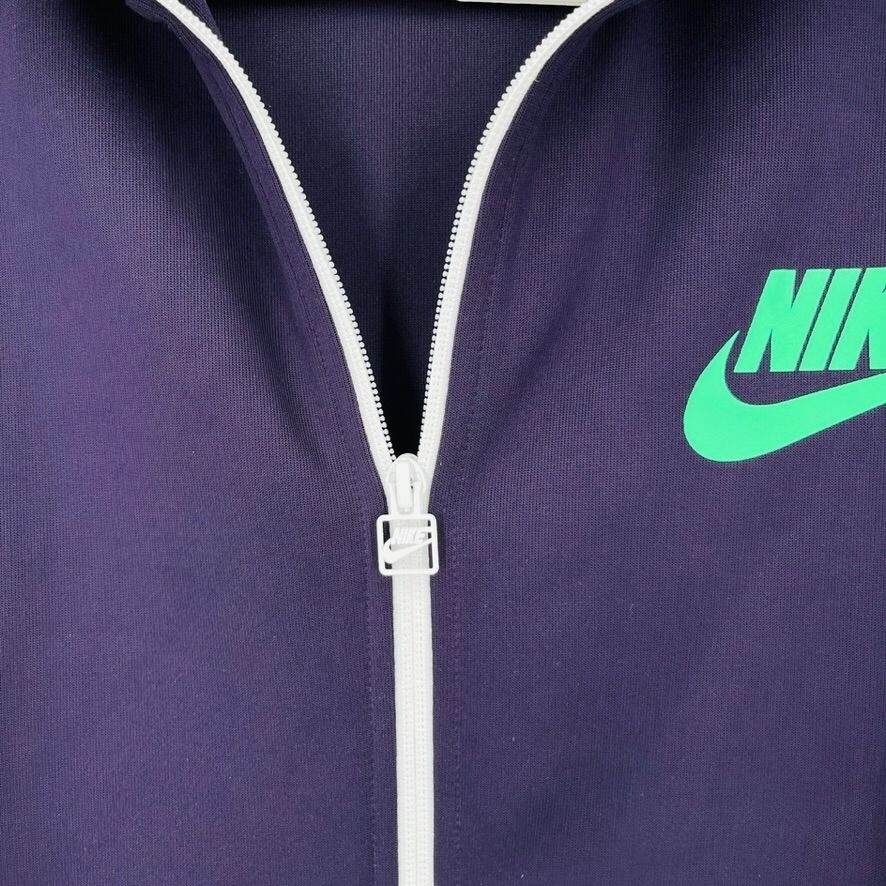 Nike Track Jacket Size L Purple Full Zip Neon Green Swoosh Nike Track Jacket Size L Purple Full Zip Neon Green Swoosh