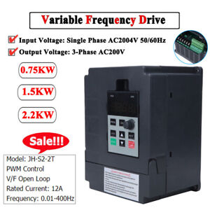 Frequency Inverter,220V 2.2KW 1 Input 3 Phase Output Universal VFD Variable Frequency Drive Converter Inverter 
