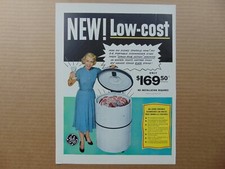 1950 G.E. PORTABLE DISHWASHER  vintage art print ad
