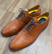 Cole Haan Hawthorne Plain Toe Oxford Brown Leather Dress Shoes 10.5M C32352