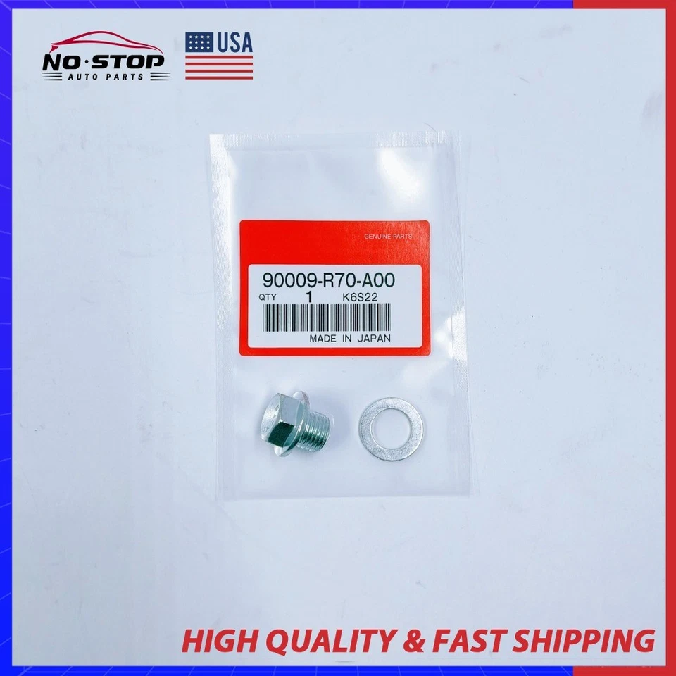 Tapón de perno de drenaje del cárter de aceite del motor 90009-R70-A00 apto para Honda/Acura RDX nuevo Foto 3 de 4