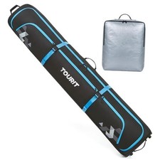 Rolling Ski Bag and Ski Boot Bag Combo, Padded Snowboard Bag Black-1 Standard