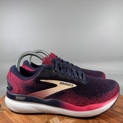 Brooks Ghost 14 Womens 8.5 Running Shoes Peacoat Navy Pink 1204071B422 Mesh DNA