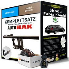 Für SKODA Fabia Kombi I Typ 6Y Anhängerkupplung abnehmbar +eSatz 7pol uni. 00-