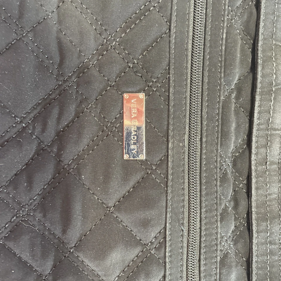 Vera Bradley Black Quilted Shoulder Bag Purse Large Handbag - Image 3 of 4