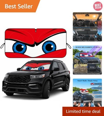 Angry Red Windshield Sun Shade 63x33.86  - UV Protection for Full-Size SUV