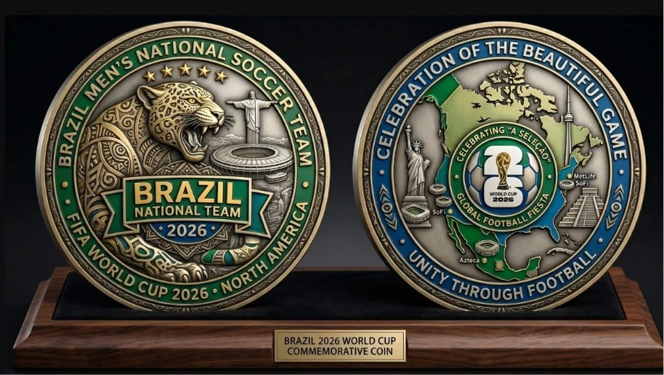 Brazil Soccer Team 2026 Commemorative Coin (No Box)
