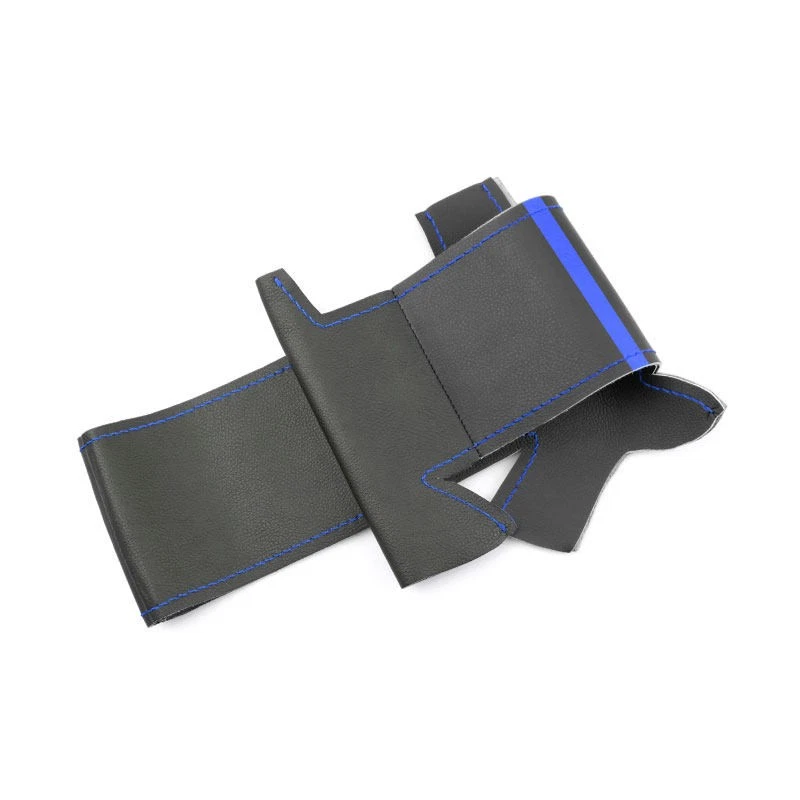 DIY Black+Blue Leather Steering Wheel Cover For Renault Samsung SM3 Fluence (ZE) - Image 4 of 4