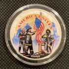 2001-P U.S. AMERICAN SILVER EAGLE DOLLAR - COLORIZED - 9/11 AMERICA UNITES!