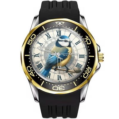Blaumeise Vogel 1 Silikonarmband Armbanduhr