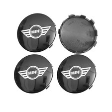 4x 56mm  Für Mini Cooper Logo Nabendeckel Auto Nabenkappen Felgendeckel Schwarz