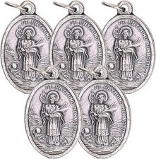 Needzo St Raymond Nonnatus Medals, 0.75", Pack of 5, Made in Italy, Rosary Use