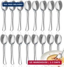 12 Pcs Tablespoons Set, 7.3" Dinner Spoons, Top Food Grade Stainless Steel Spoon